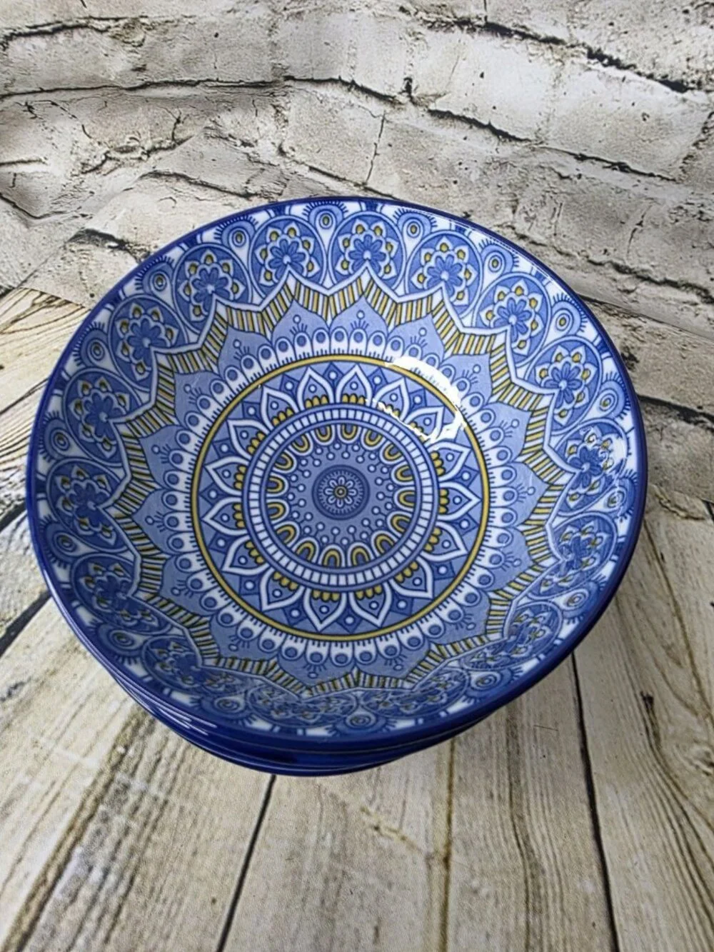 4 Vancasso Mandala Porcelain Deep Cereal Bowls 6